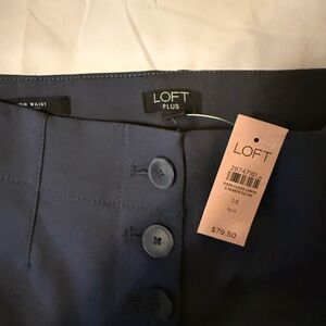 LOFT Dark Blue Buttoned Trousers